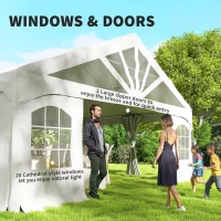 Outsunny Heavy Duty Party Tent, 19.5' x 39' Large Sun Shade Canopy Tent for Parties, Wedding, Events, BBQ Grill, White(m-5)