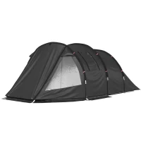 Outsunny 3-4 Person Easy Setup Cabin Tent with Two Room, Waterproof & UV30+ Camping Tent with Carrying Bag, Charcoal(m-11)