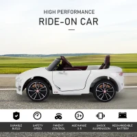 Aosom Electric Toy Car 12V Licensed Bentley EXP12 Electric Vehicles w/ Parent Remote Control, White(m-7)
