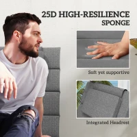 Outsunny Foldable Chaise Lounge Cushion Set of 2, Outdoor Lounge Chair Cushion Set, UPF50+ 230gsm Olefin, 80" x 26" Charcoal Gray(m-5)