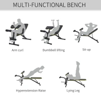 Soozier Adjustable Workout Bench with Leg Extension and Curl, Ergonomic Foam, Dumbbell Bench for Home, Comfortable Padding(m-4)