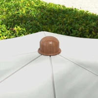 Outsunny 6.2' Beach Umbrella for Travel, Vent, Ruffles, Carry Bag, Portable Outdoor Umbrella for Garden, Light Gray(m-8)