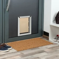 PawHut 2 Way Dog Door, Aluminum Doggy Pet Flap for Wall, Fast Installation, Magnetic Closure, Locking Panel, Weather Resistant, Insulating, Weight Limit 55 lbs(m-10)