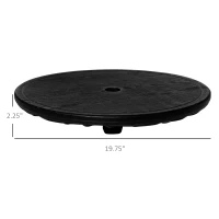 Outsunny 20" Umbrella Table Tray, Easy to Install Table-Top, Round Portable for Swimming Pool, Beach, Patio, Deck, Garden, Black(m-3)
