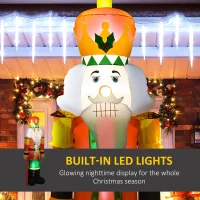 HOMCOM 8' Inflatable Christmas Nutcracker Soldier with 4 LED Lights, Blow-Up Outdoor LED Yard Display, Waterproof(m-4)