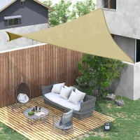Outsunny 24' x 24' Outdoor Patio Sun Shade Sail, Square UV Resistant Canopy, Sand(m-2)