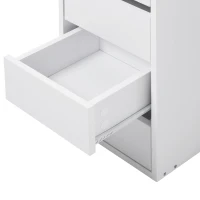 HOMCOM Corner Dressing Table, Makeup Desk with 3-piece Mirror and 5 Drawers, White(m-10)