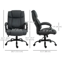 Vinsetto Linen Computer Desk Chair, Executive Office Chair with Spring Padding and Swivel Wheels, Charcoal Grey(m-3)