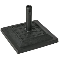 Outsunny 26 lb Heavy Duty Patio Umbrella Base, Square Resin Market Umbrella Stand for Outdoor, Garden, Backyard, Black(m-2)