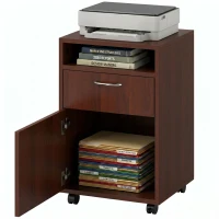 HOMCOM Mobile Storage Cabinet Organizer with Drawer and Cabinet, Printer Stand with Castors, Brown(m-11)