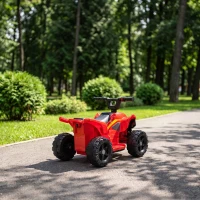 Qaba Kids ATV, 6V Battery Powered Kids Quad with 4 Wheeler, Handlebar Button Control, Max 1.2MPH, Max 55lbs Load, Red(m-9)