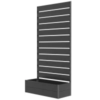 Outsunny Trellis Planter for Climbing Plants, Raised Garden Bed with Trellis, Planter Box for Outdoor Garden, Black(m-2)