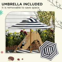 Outsunny Kids Table and Chair Set Wooden Kids Outdoor Table Set with Removable Umbrella for 4 Kids Ages 3-8 Years Old(m-4)