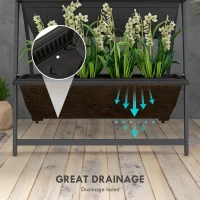 Outsunny 4-Tier Vertical Raised Garden Planter with 4 Boxes, Outdoor Plant Stand Grow Container for Vegetable & Flowers, Black(m-6)