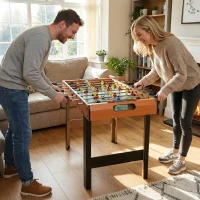 Soozier 33" Foosball Table, Mini Soccer Game, for Game Room, Basement, Rec Room, 8 Rods, 2 Balls for 4 Players(m-2)