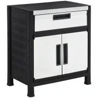 Outsunny Storage Sheds Outdoor Cabinet for Garden Tool with Adjustable Shelves, Ample Drawer with Waterproof PP & Galvanized Steel for Indoor/Outdoor Use(m-1)