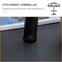 Outsunny 20" Umbrella Table Tray, Easy to Install Table-Top, Round Portable for Swimming Pool, Beach, Patio, Deck, Garden, Black(m-4)