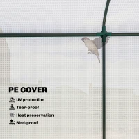 Outsunny Mini Greenhouse, Portable Greenhouse with Roll-Up Door and 2 Mesh Windows, PE Cover, 78.7" x 29.5" x 74", White(m-5)