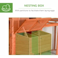 PawHut 145" Chicken Coop Large Chicken House Rabbit Hutch Wooden Poultry Cage Pen Garden & Backyard with Run & Inner Hen House Space(m-6)