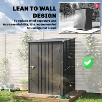 Outsunny Small Metal Garden Shed, 3.3' x 3.4', Galvanized Steel, Lockable Tool Shed for Patio, Backyard, Lawn, Dark Gray(m-6)