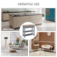 HOMCOM Modern Style Sofa Console Entry Hallway Table with Drawer and Shelves, Sturdy Build, and Large Storage, Grey(m-5)