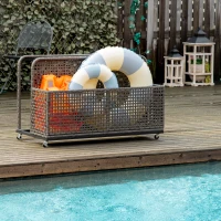Outsunny Pool Float Storage, Pool Caddy, with Wheels, 43.25" L x 22.5" W x 28" H, Light Gray(m-10)