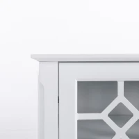 HOMCOM Sideboard Buffet Cabinet, Kitchen Storage Cabinet, Glass Door Accent Cabinet with Adjustable Shelves, White(m-8)