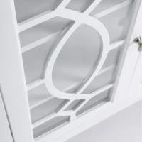 HOMCOM Sideboard Buffet Cabinet, Kitchen Storage Cabinet, Glass Door Accent Cabinet with Adjustable Shelves, White(m-9)