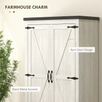 HOMCOM Farmhouse Kitchen Pantry Storage Cabinet, 64" Freestanding Kitchen Pantry Cabinet with Drawers, Distressed White(m-5)