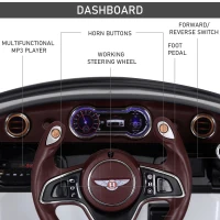 Aosom Electric Toy Car 12V Licensed Bentley EXP12 Electric Vehicles w/ Parent Remote Control, White(m-5)