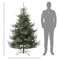 HOMCOM 6' Artificial Wide Christmas Tree Holiday Décor, with Easy-to-Shape Branches, Auto Open, Steel Base, Green(m-3)