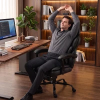 HOMCOM High Back Vibration Massage Office Chair, Heated Reclining PU Leather Computer Chair with Headrest, Black(m-9)