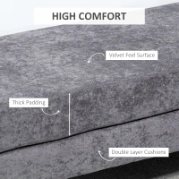 HOMCOM Upholstered Bench, 48" End of Bed Bench, Entryway Bench with Double Layer Seat Cushions and Steel Legs for Bedroom, Dark Grey(m-4)