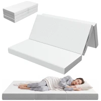 HOMCOM Foldable Mattress Queen Size, 6 Inch Tri Fold Memory Foam Mattress with Washable Cover & Non-Slip Bottom, 60" x 80" x6"(m-13)