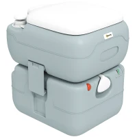 Outsunny Porta Potty, 5.8 Gallon Portable Toilet with Level Indicator and Anti-Leak Pump for Camping, Boating, Hiking, Travel, RV(m-1)