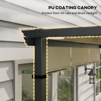 Outsunny 10' x 10' Metal Pergola, Outdoor Pergola with Retractable Canopy, for Garden, Patio, Backyard, Deck(m-6)