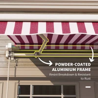 Outsunny 10' x 8' Retractable Awning, Patio Awnings, Sunshade Shelter w/ Manual Crank Handle(m-6)
