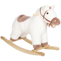 Qaba Baby Rocking Horse for Boys and Girls, Kids Rocking Horse with Realistic Sounds and Anti-Tip limiters(m-1)