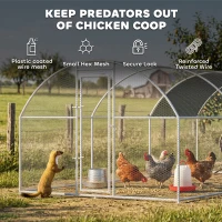 PawHut Large Chicken Coop Metal Chicken Run with Waterproof and Anti-UV Cover, Dome Shaped Walk-in Fence Cage Hen House for Outdoor and Yard Farm Use, 1" Tube Diameter, 9.2' x 18.7' x 6.5'(m-5)