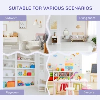HOMCOM 6-Cubby Kids Bookcase with Reading Nook and Cushion, Multi-Purpose Storage Organizer for Bedroom, Living Room, Grey(m-6)