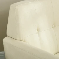 HOMCOM Traditional Accent Chair, Button Tufted Armchair with Wood Legs for Living Room, Bedroom, Beige(m-8)