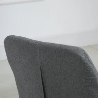 HOMCOM Modern Dining Chairs Set of 2, Button Tufted High Back Accent Chairs with Upholstered Seat, Steel Legs for Living Room, Kitchen, Study, Dark Grey(m-15)