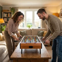 Soozier 33" Foosball Table, Mini Soccer Game, for Game Room, Basement, Rec Room, 8 Rods, 2 Balls for 4 Players(m-9)