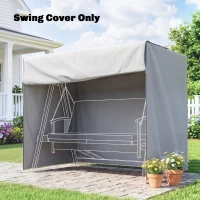 Outsunny Outdoor Patio Hammock Porch Swing Cover with UV, Water, & Dust Fighting Material, 81" x 49" x 65", Dark Gray(m-10)