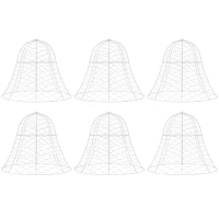 Outsunny 6 Pack Garden Cloches for Plants, 16" x 13" Metal Crop Cage, Plant Cages to Keep Animals Out, White(m-11)