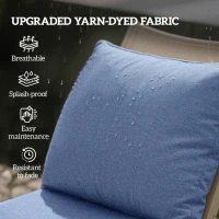Outsunny Patio Chair Cushions Set of 2 with Seat & Backrest, Fade Resistant Seat Replacement Cushion Set, Blue(m-4)