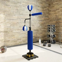 Soozier 4.6'-6.7' Speed Bag Boxing Bag Stand, Reflex Bag Boxing Training Equipment, Speed Punching Bag, Blue(m-9)