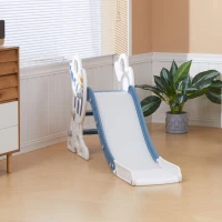 Qaba Kids Indoor Slide for Toddlers Ages 1.5-3, Small Toddler Slide, Space Toy Playset for Girls and Boys, Blue(m-9)