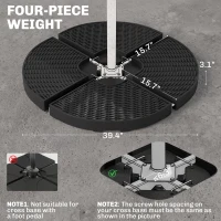 Outsunny HDPE Material Patio Umbrella Base Weights Sand Filled up to 150 Lb. for Any Offset Umbrella Base | 4-Piece(m-3)