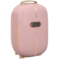 HOMCOM Portable Skincare Fridge with LED Display, Small Refrigerator Cooler, 12L Mini Fridge for Makeup and Cosmetics, Pink(m-11)